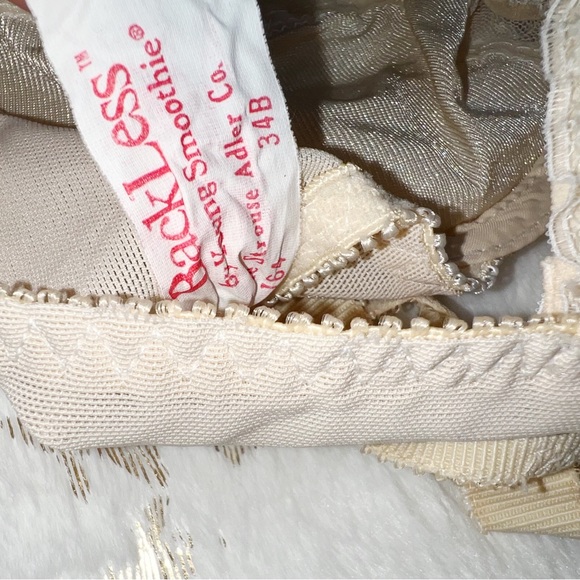 Vintage lace tan Bra with under strap Size 34B - Picture 9 of 10